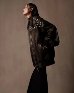 The Ziggy Jacket In Black Leather With Studs -Fashion Girl Sales Shop 20221008 NI KHAITE LOOK 12 027 V2
