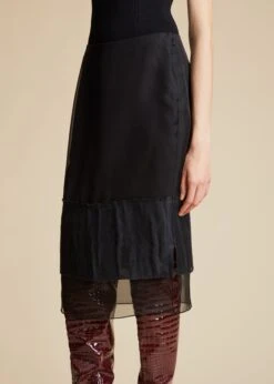 The Alleta Skirt In Black With Lining -Fashion Girl Sales Shop ALLETA LINING BLACK 0024