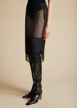 The Alleta Skirt In Black 8 The Alleta Skirt In Black -Fashion Girl Sales Shop ALLETA SHEER BLACK 0024