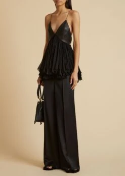 The Anita Top In Black Leather