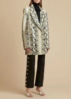 The Balton Blazer In Natural Python-Embossed Leather