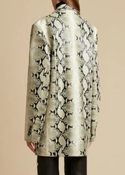 The Balton Blazer In Natural Python-Embossed Leather -Fashion Girl Sales Shop BALTON NATURAL 0036