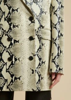 The Balton Blazer In Natural Python-Embossed Leather -Fashion Girl Sales Shop BALTON NATURAL 0058