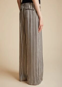 The Banton Pant In Ivory With Dark Brown Stripes -Fashion Girl Sales Shop BANTON IVORY DARKBROWN 0018