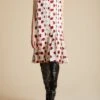 The Blaz Dress In Cream With Red Lip Print