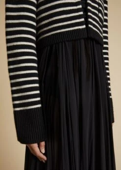 The Calix Cardigan In Black With Magnolia Stripes -Fashion Girl Sales Shop CALIX BLACK MAGNOLIA 0025