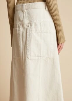 The Caroline Skirt In Ivory -Fashion Girl Sales Shop CAROLINE IVORY DENIM 0038
