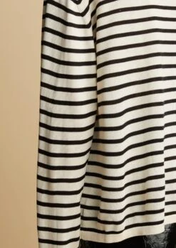 The Casey Top In Black And Ivory Stripe -Fashion Girl Sales Shop CASEY IVORY BLACK 015