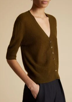 The Dianna Cardigan In Avocado -Fashion Girl Sales Shop DIANNA AVOCADO 0025