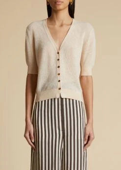 The Dianna Cardigan In Custard