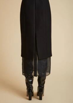 The Dissa Dress In Black Wool -Fashion Girl Sales Shop DISSA BLACK WOOL 0035