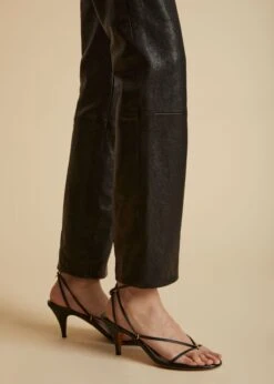 The Emile Pant In Black Leather -Fashion Girl Sales Shop EMILE BLACK LEATHER 0026