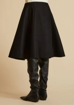 The Farla Skirt In Black -Fashion Girl Sales Shop FARLA BLACK WOOL 0044