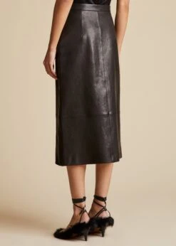 The Fraser Skirt In Black Leather -Fashion Girl Sales Shop FRASER BLACK LEATHER 0009