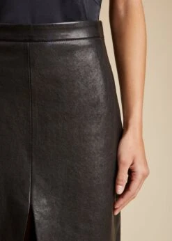 The Fraser Skirt In Black Leather -Fashion Girl Sales Shop FRASER BLACK LEATHER 0014