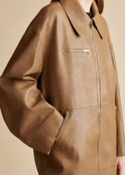 The Gellar Jacket In Flax Leather -Fashion Girl Sales Shop GELLAR FLAX 0044