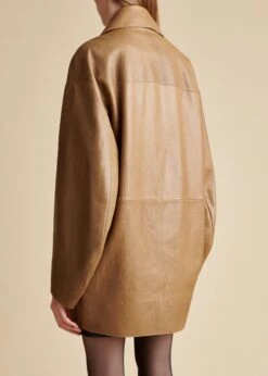 The Gellar Jacket In Flax Leather -Fashion Girl Sales Shop GELLAR FLAX 0054