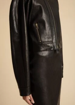 The Gracell Jacket In Black Leather -Fashion Girl Sales Shop GRACELL BLACK 0039