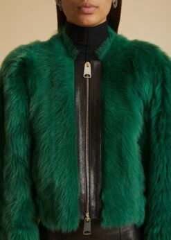 The Gracell Jacket In Forest Green Shearling -Fashion Girl Sales Shop GRACELL FORESTGREEN 0035