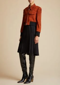 The Hector Jacket In Rust Suede