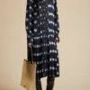 The Helli Dress In Black With Cornflower Lip Print