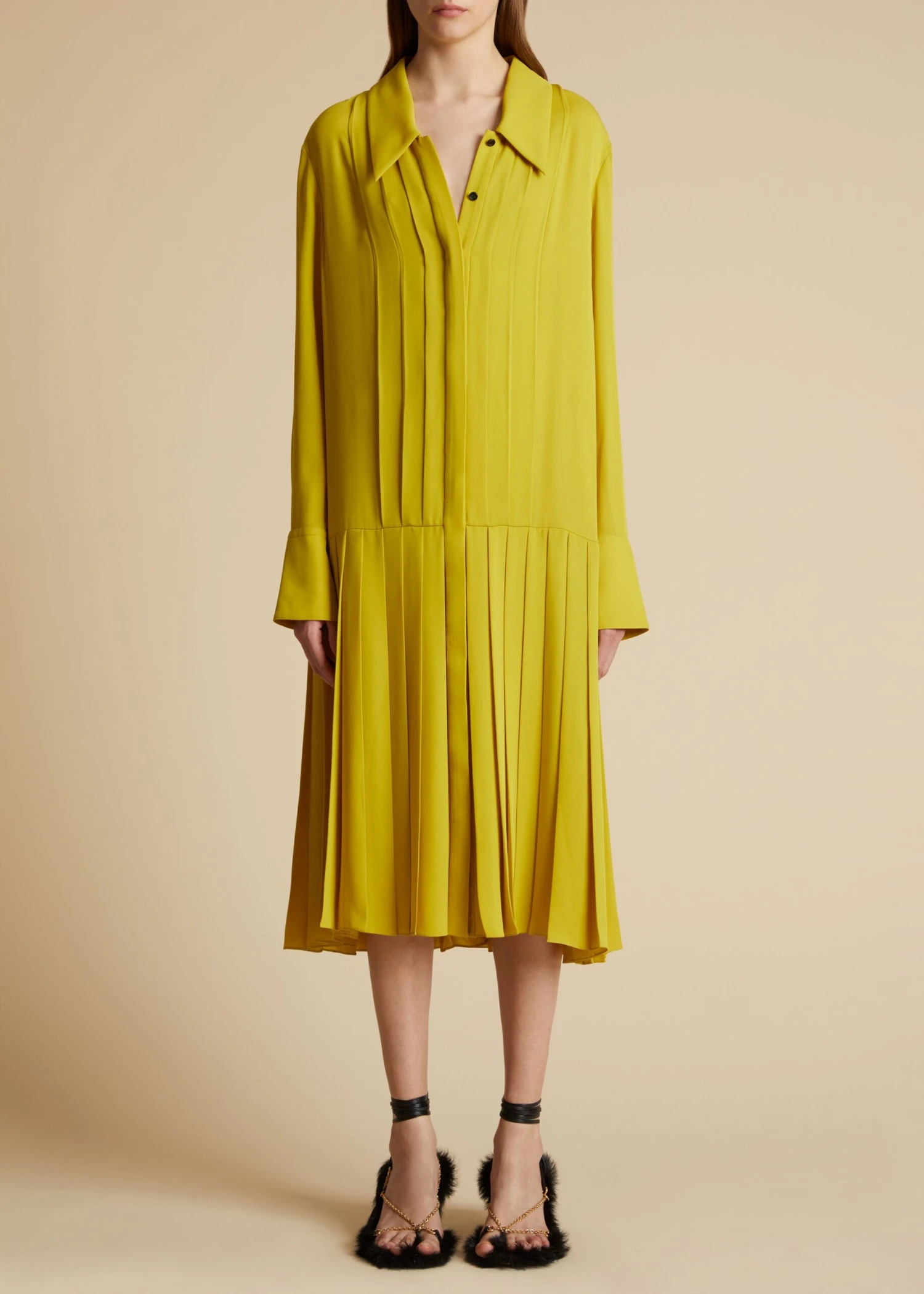 The Helli Dress In Chartreuse 2 The Helli Dress In Chartreuse - Image 2