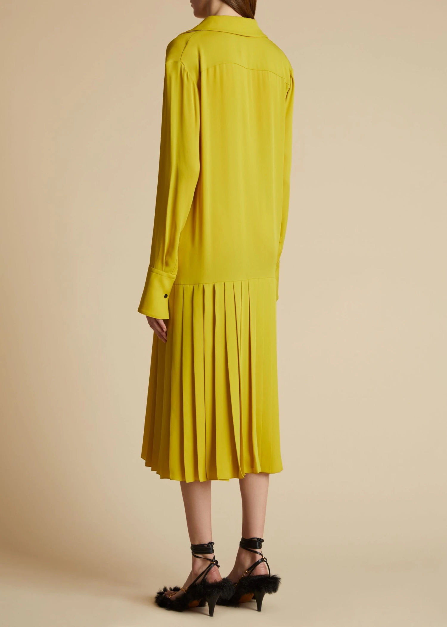 The Helli Dress In Chartreuse 3 The Helli Dress In Chartreuse - Image 3