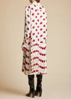 The Helli Dress In Cream With Red Lip Print -Fashion Girl Sales Shop HELLI CREAM RED 0034