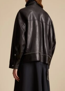 The Herman Jacket In Black Leather -Fashion Girl Sales Shop HERMAN BLACK LEATHER 0022