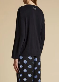 The Imogen Long-Sleeved T-Shirt In Black -Fashion Girl Sales Shop IMOGEN BLACK COTTON 0012