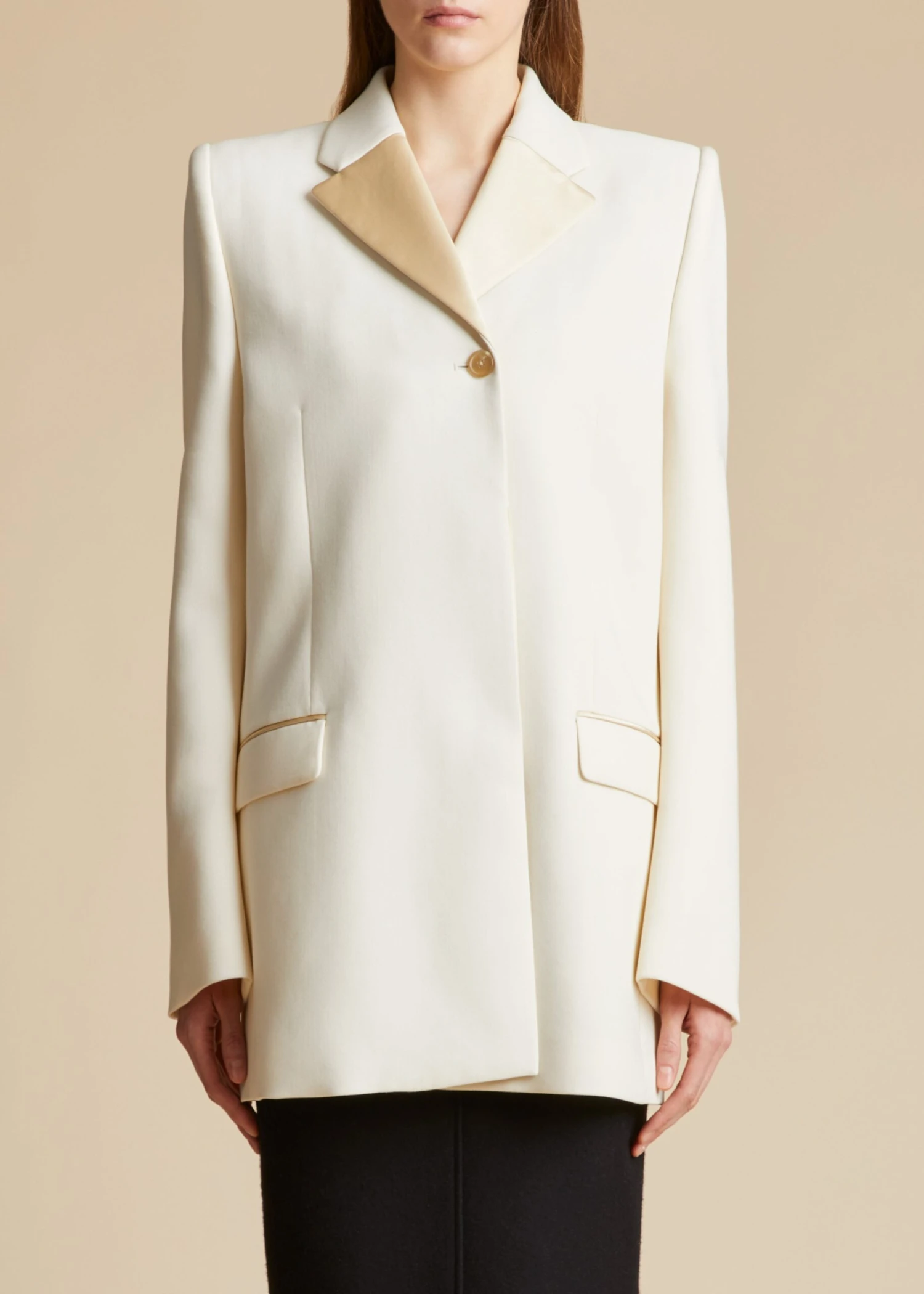 The Isaline Blazer In Chalk 2 The Isaline Blazer In Chalk - Image 2