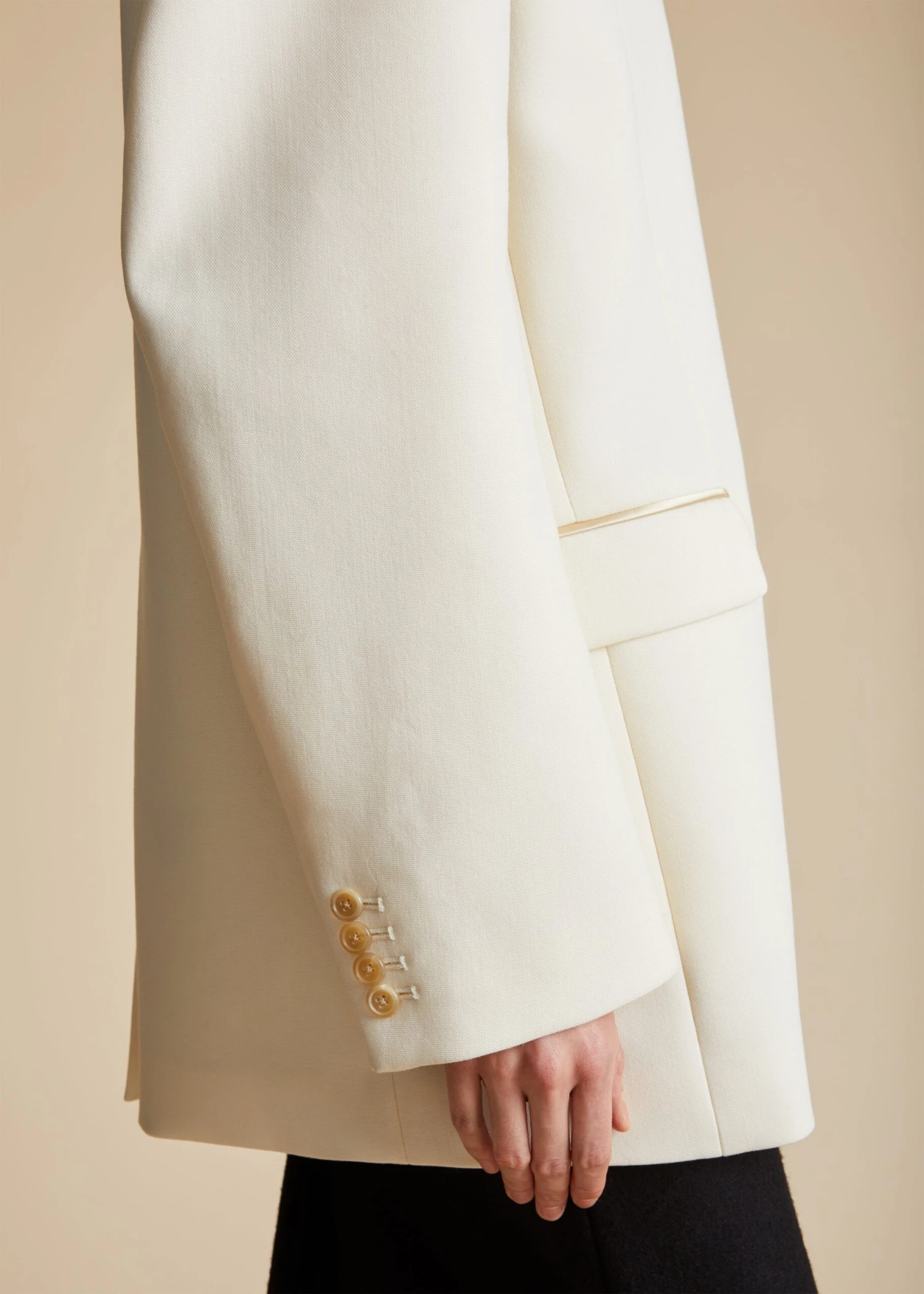 The Isaline Blazer In Chalk 4 The Isaline Blazer In Chalk - Image 4