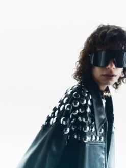 The Ziggy Jacket In Black Leather With Studs -Fashion Girl Sales Shop KHAITE RE23 HANNATVEITE 18