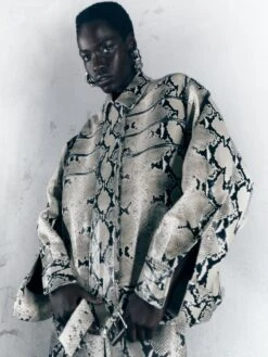 The Tania Jacket In Natural Python-Embossed Leather 13 The Tania Jacket In Natural Python-Embossed Leather -Fashion Girl Sales Shop KHAITE SP23 EDITORIAL 2 LOOK18 AO