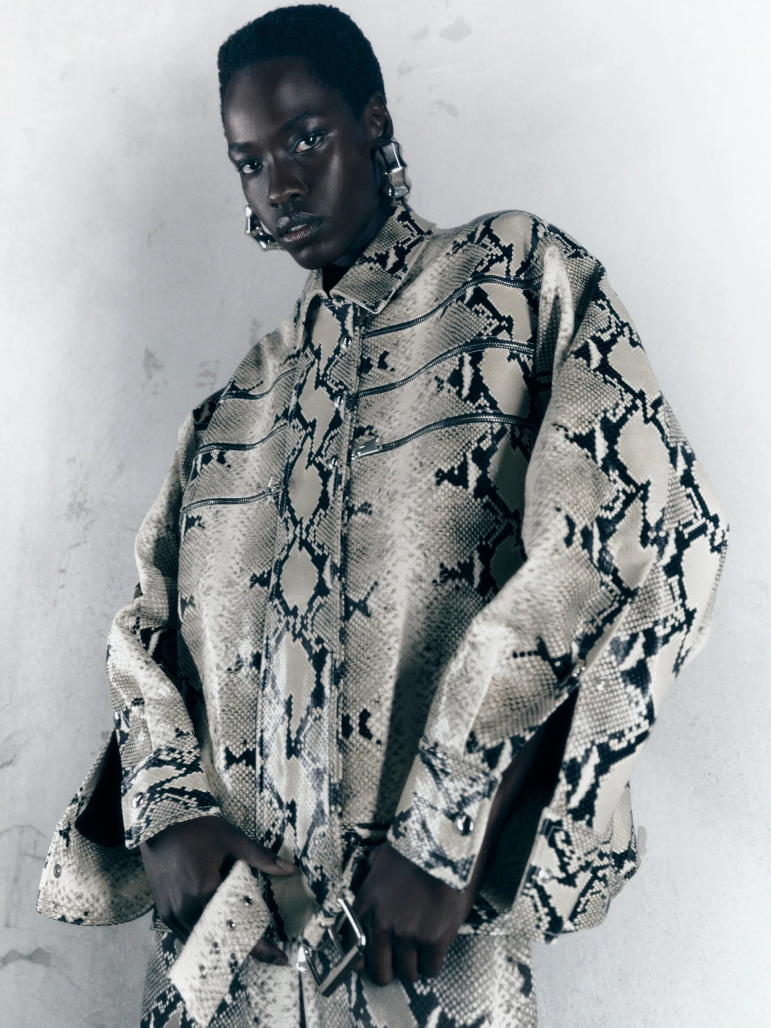 The Tania Jacket In Natural Python-Embossed Leather 6 The Tania Jacket In Natural Python-Embossed Leather - Image 6