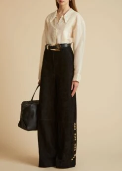 The Krisla Pant In Black Suede