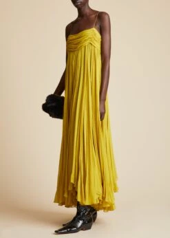 The Lally Dress In Chartreuse