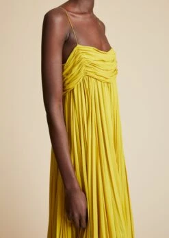 The Lally Dress In Chartreuse -Fashion Girl Sales Shop LALLY CHARTREUSE 0110