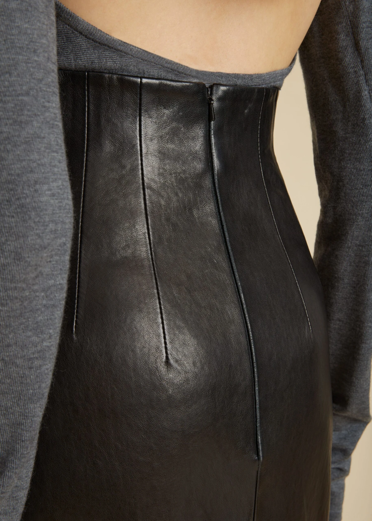 The Loxley Skirt In Black Leather 4 The Loxley Skirt In Black Leather - Image 4