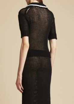 The Lyle Knit Top In Black And Ivory -Fashion Girl Sales Shop LYLE BLACK IVORY 0039