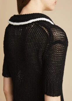 The Lyle Knit Top In Black And Ivory -Fashion Girl Sales Shop LYLE BLACK IVORY 0045