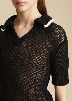 The Lyle Knit Top In Black And Ivory -Fashion Girl Sales Shop LYLE BLACK IVORY 0051