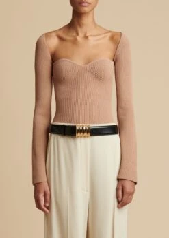 The Maddy Top In Almond