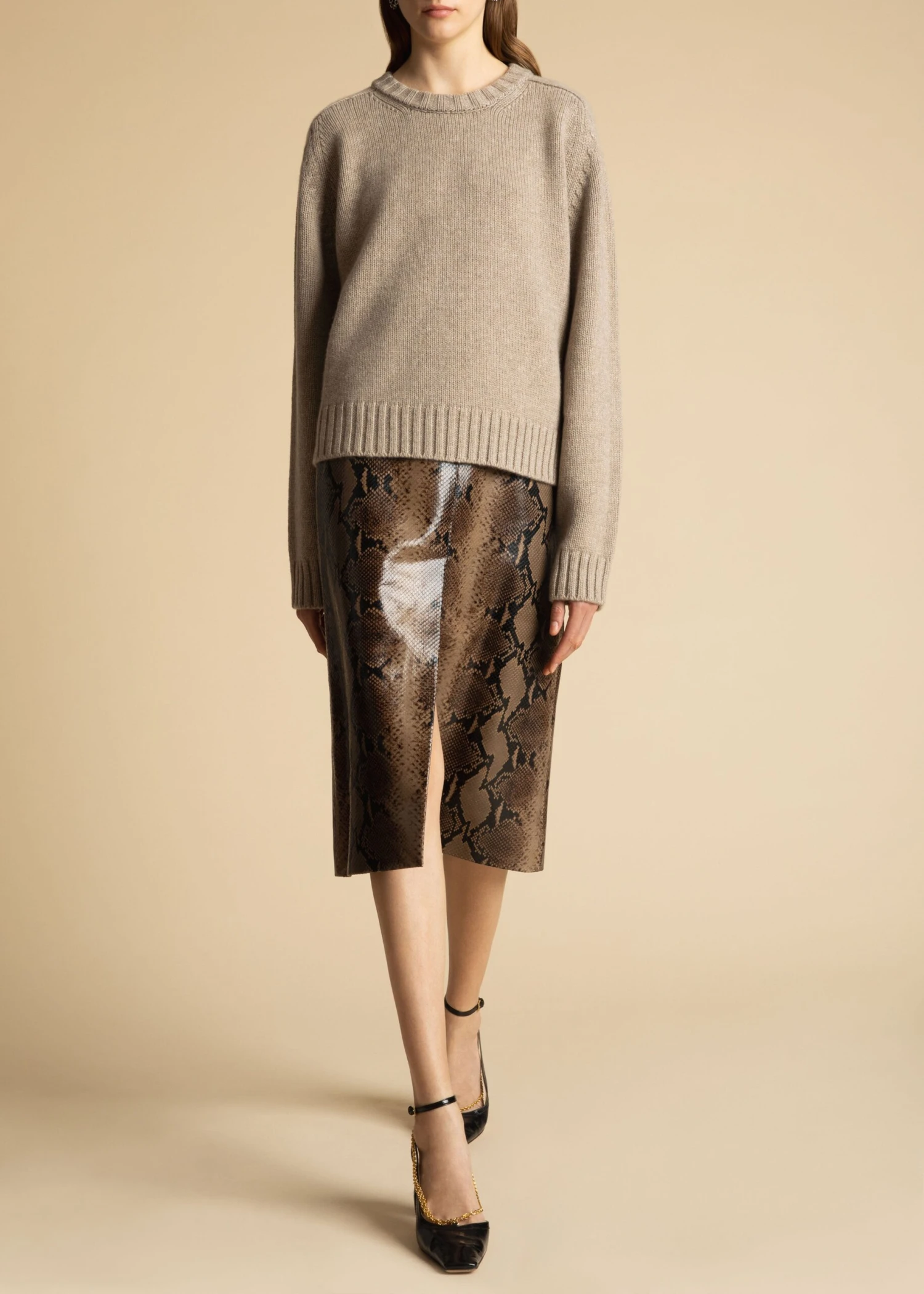 The Mae Sweater In Light Clay 2 The Mae Sweater In Light Clay - Image 2