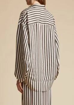 The Melan Top In Ivory And Dark Brown Stripes 8 The Melan Top In Ivory And Dark Brown Stripes -Fashion Girl Sales Shop MELAN IVORY DARKBROWN 0035