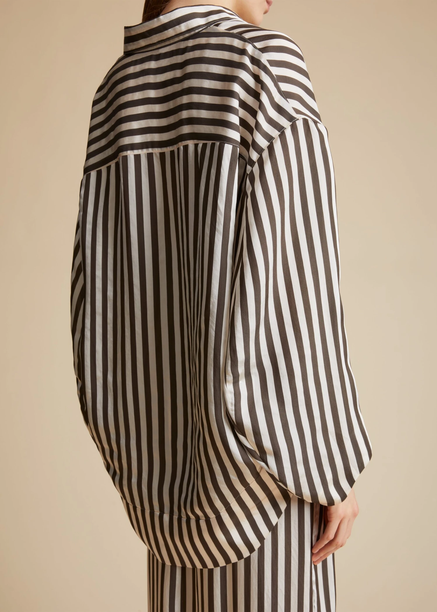 The Melan Top In Ivory And Dark Brown Stripes 4 The Melan Top In Ivory And Dark Brown Stripes - Image 4