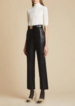 The Melie Pant In Black Leather