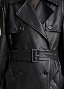 The Murphy Trench In Black Leather -Fashion Girl Sales Shop MURPHY BLACKLEATHER 0036