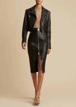 The Quincy Skirt In Black Leather