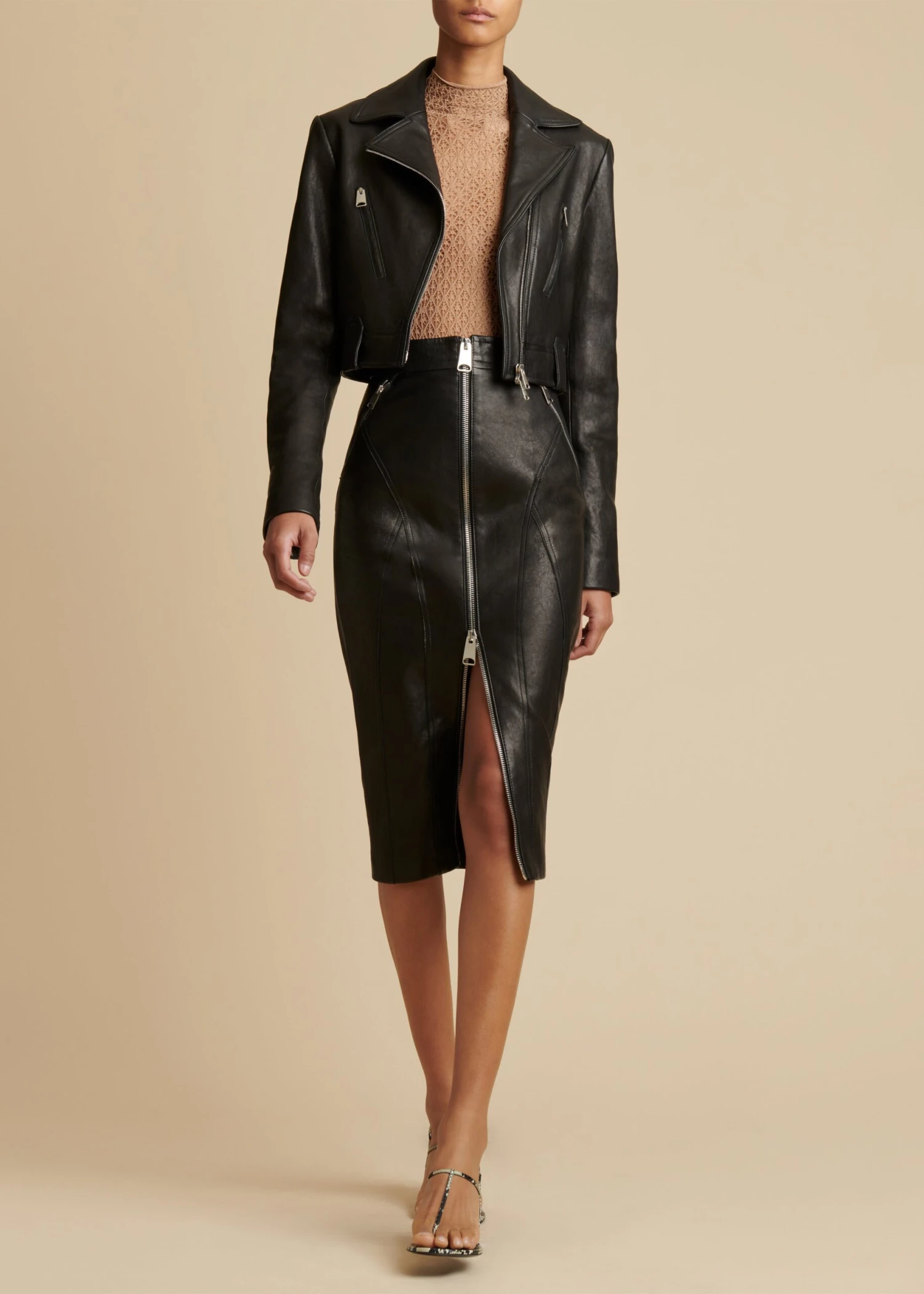 The Quincy Skirt In Black Leather 1 The Quincy Skirt In Black Leather